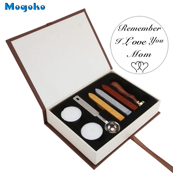Pattern 12 Mogoko винтажный уплотнительный штамп с печатью восковые палочки без фитилей ложка свечи комплект запомните я люблю у мамы/лучший папа когда-либо - Цвет: Pattern 12