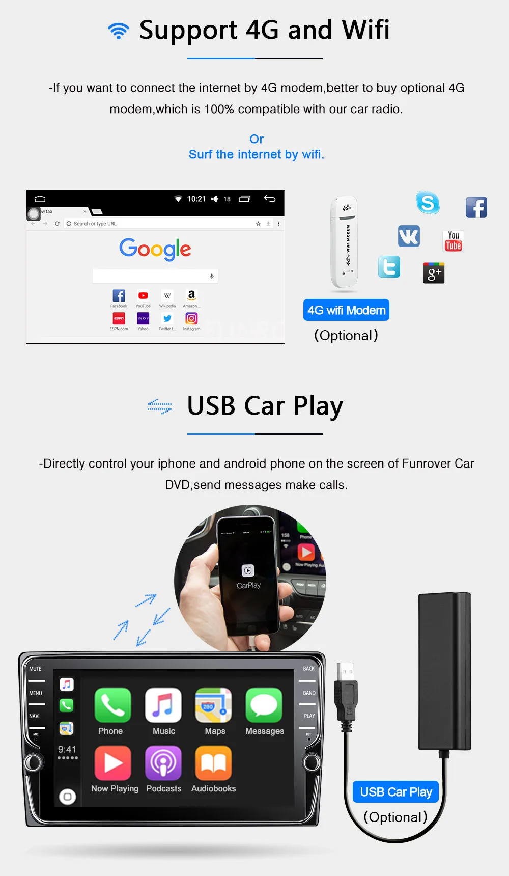Funrover 2 din Автомобильный мультимедийный плеер " Android8.0 Радио dvd для Volkswagen Tiguan головное устройство naviagtion рулевое колесо