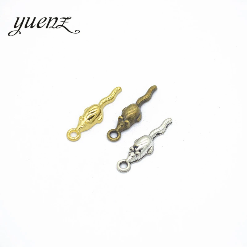 YuenZ 30 шт крысы шармы античный серебряный цвет кулон подходит для браслетов
