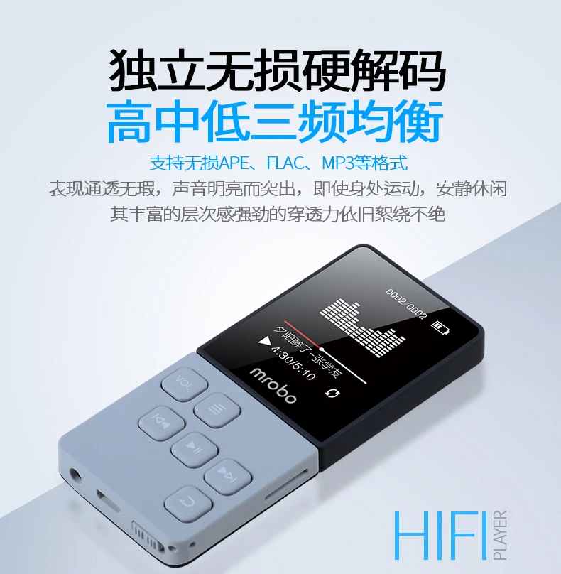 Mrobo MP4 плеер Портативный цифровой аудиоплеер с 1,8 дюймов Экран FM Электронная книга часы данных видео плеер динамик TF карты