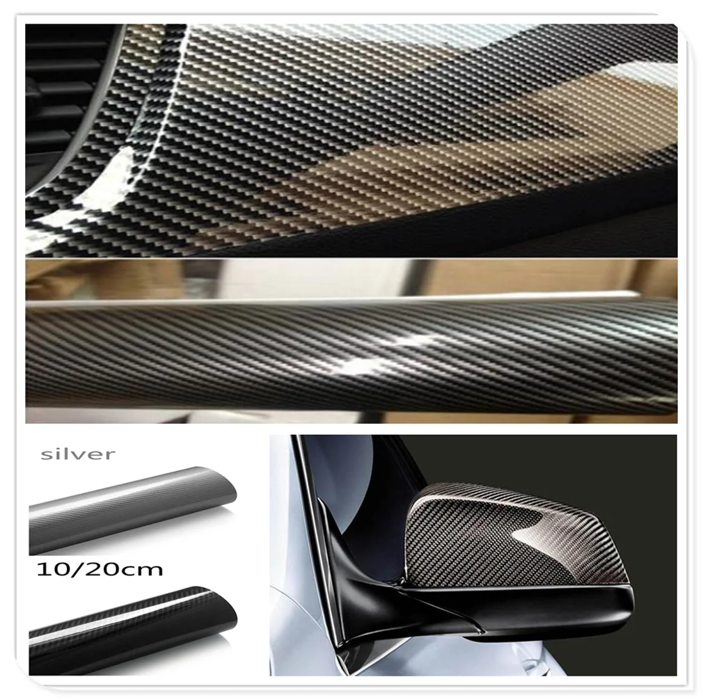 10 20cm 5D High Glossy Carbon Fiber Vinyl Film Car Styling Wrap Accessories FOR Porsche 918 Cayman Boxster 919 718 GT3 |