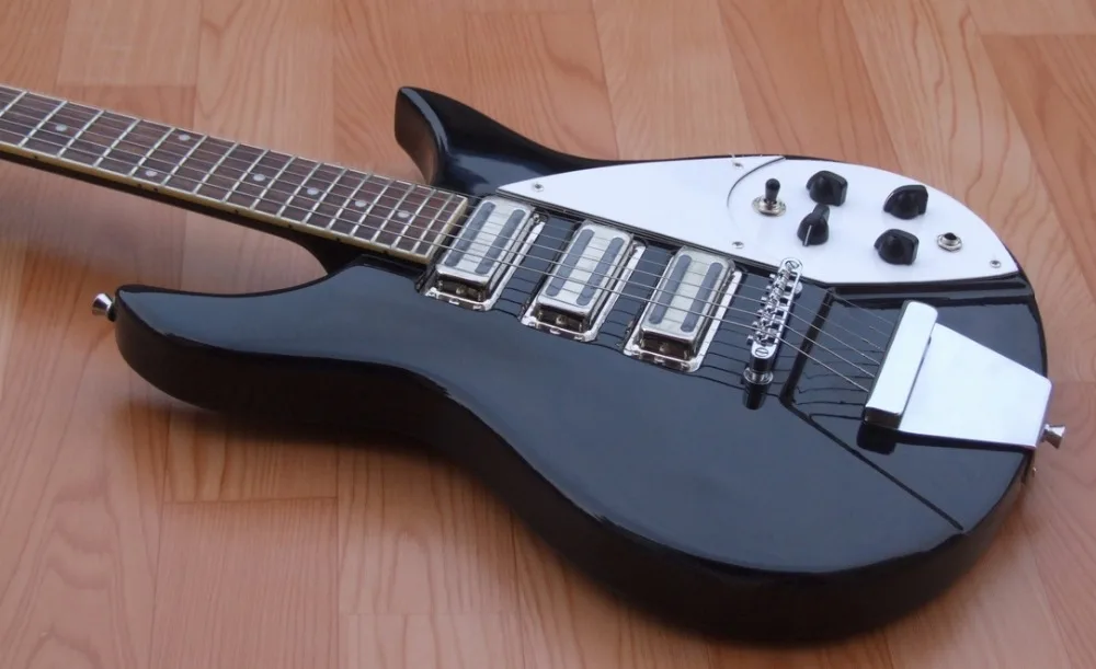 2017 грот Черный Рик 330 стиль электрогитара хромовое оборудование 3 x тостерный