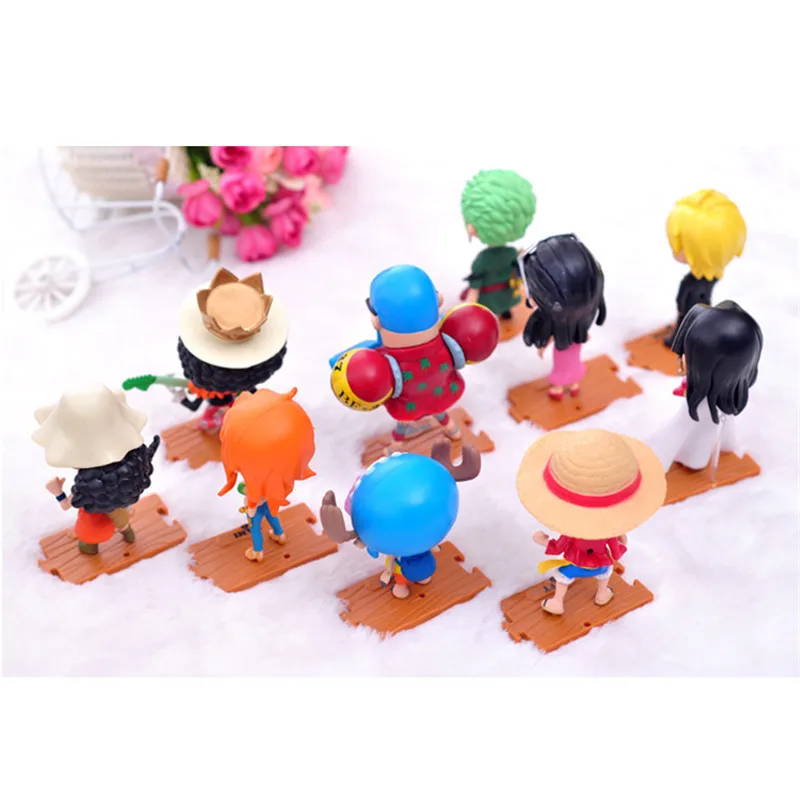 Аниме One Piece Figuras Toys 10 шт./лот см Чоппер Hancock Nami Zoro ПВХ фигурка модель игрушки куклы