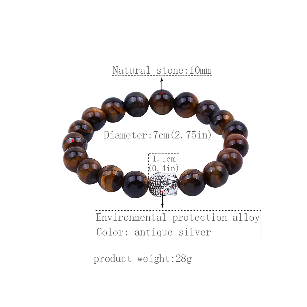 Fashion couple tiger eye bracelet bangle classic Buddha statue natural lava rock charm beads ladies men | Украшения и аксессуары