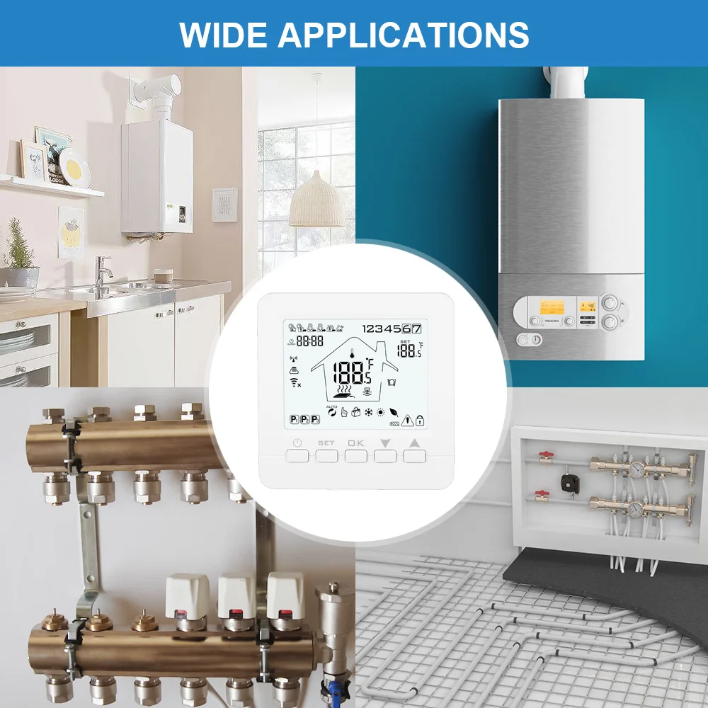 Thermostat WiFi Smart Temperature Controller For Electric/Water/Gas Boiler Floor Heating 3A TUYA Life APP With Voice | Обустройство