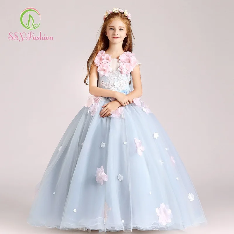 Ssyfashion с кружевной аппликацией и коротким рукавом молния Назад пол Длина Бальное