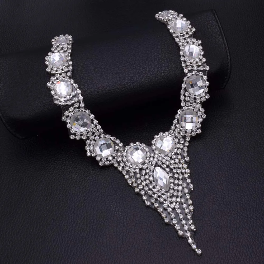 Сделай Сам 2 шт Железный На v образным вырезом горный хрусталь Свадебные шейные