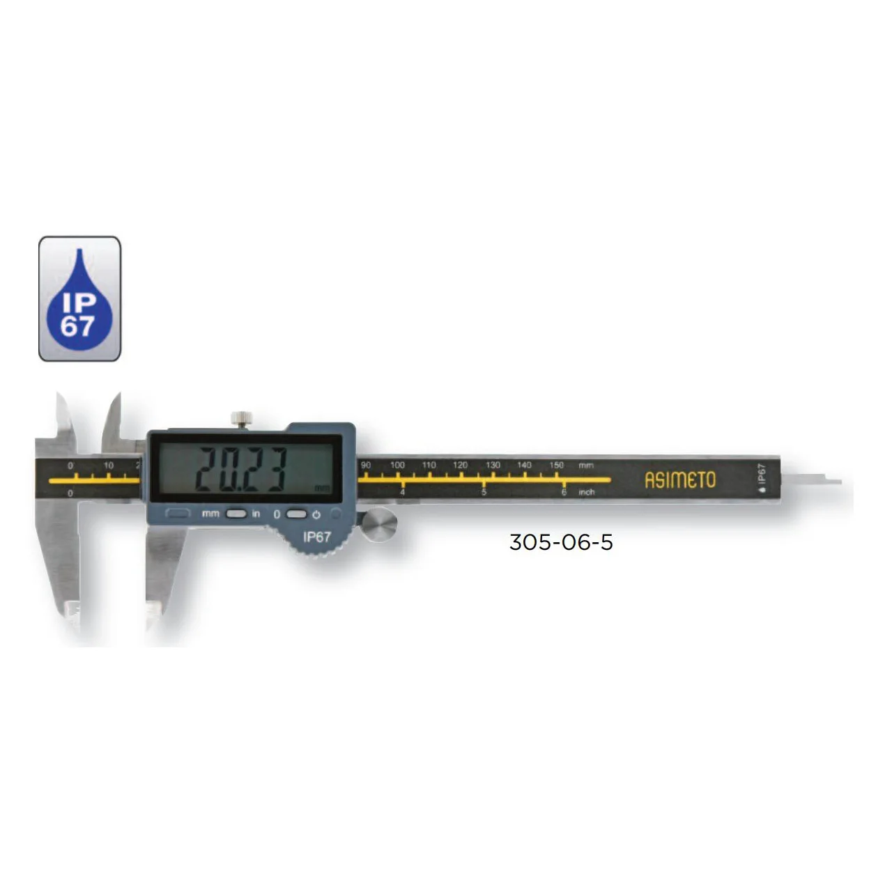 ASIMETO диапазон 0-" 0-8" 0-1" 0-150/200/300 мм дюймов/метрический IP67 большой экран цифровые Штангенциркули быстрая