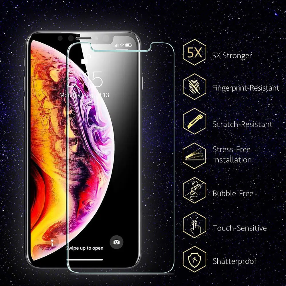 Ascromy для iPhone XR защита экрана закаленное стекло XS 11 Pro Max X 7 8 Plus 6 6S 5 5S SE 5C 4 4S