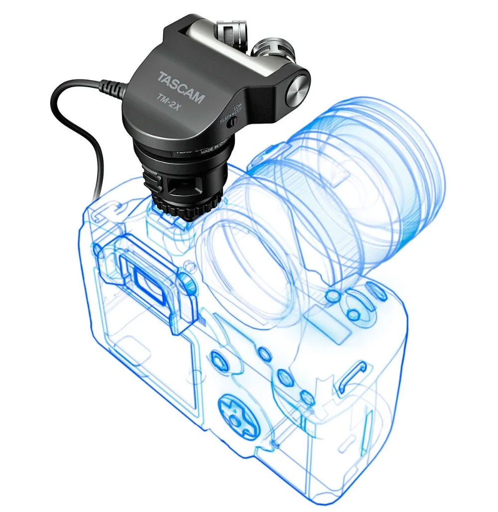 Оригинальный стереомикрофон TASCAM для SLR камер с микрофоном функцией TM 2X|Микрофоны|