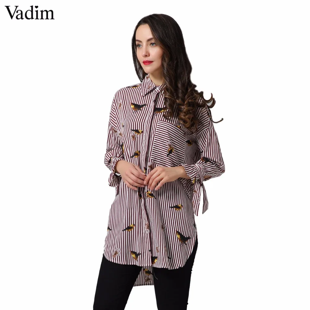Рубашка в полоску Vadim с длинным рукавом и карманами LT2222|chic blouse|pattern blouseblouses tops |