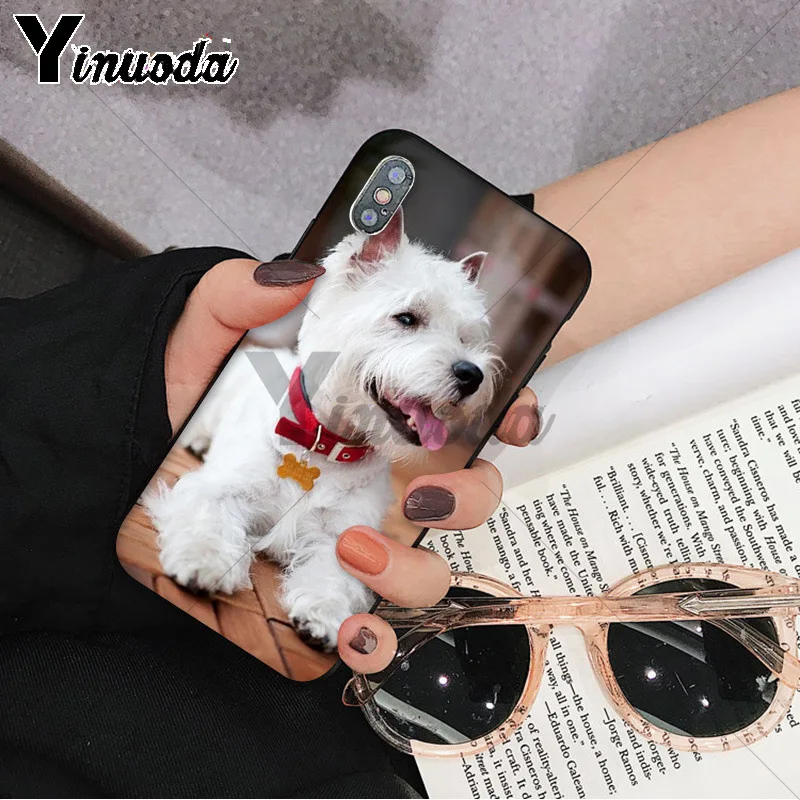 Yinuoda Westie терьер собака щенок Хайленд терьер черный ТПУ мягкий резиновый чехол для телефона для iPhone 8 7 6 6S Plus 5 5S SE XR X XS MAX
