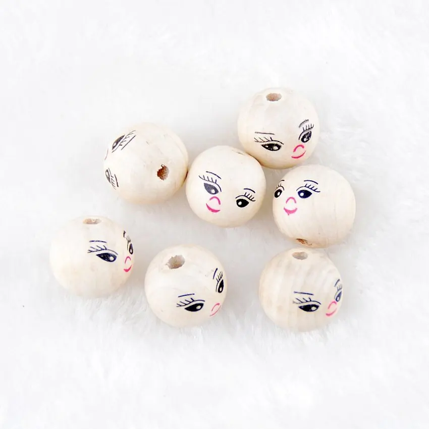 Бусины деревянные с улыбающимся лицом 14/18/22 мм 20 шт.|beads spacers beads|spacer beadswooden beads |