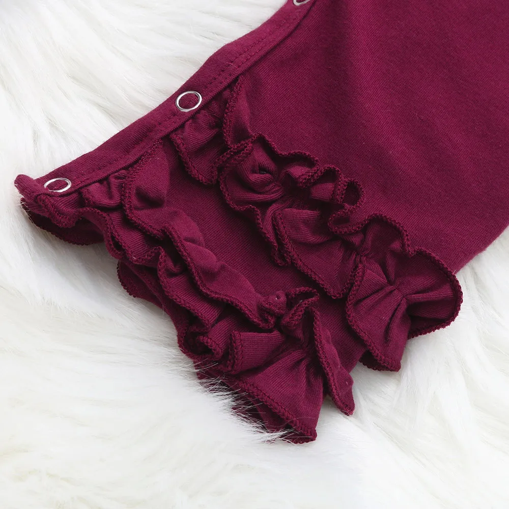 Newborn Baby Girl Clothes Long Sleeve Romper Jumpsuit LetterRuffles Outfits | Детская одежда и обувь