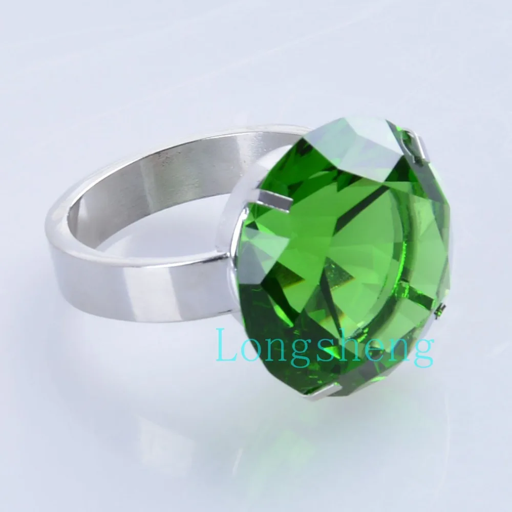 Кольца для салфеток стеклянные стразы с зеленым Искусственным изумрудом|napkin rings