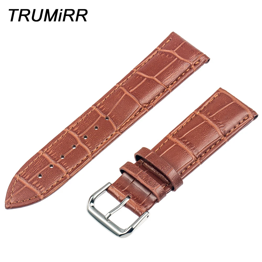 22mm Watchband Genuine Leather Band Strap Bracelet Replacement for Moto 360 2 Gen 46mm 2015 Samsung Galaxy Gear R380 R381 R382 | Наручные