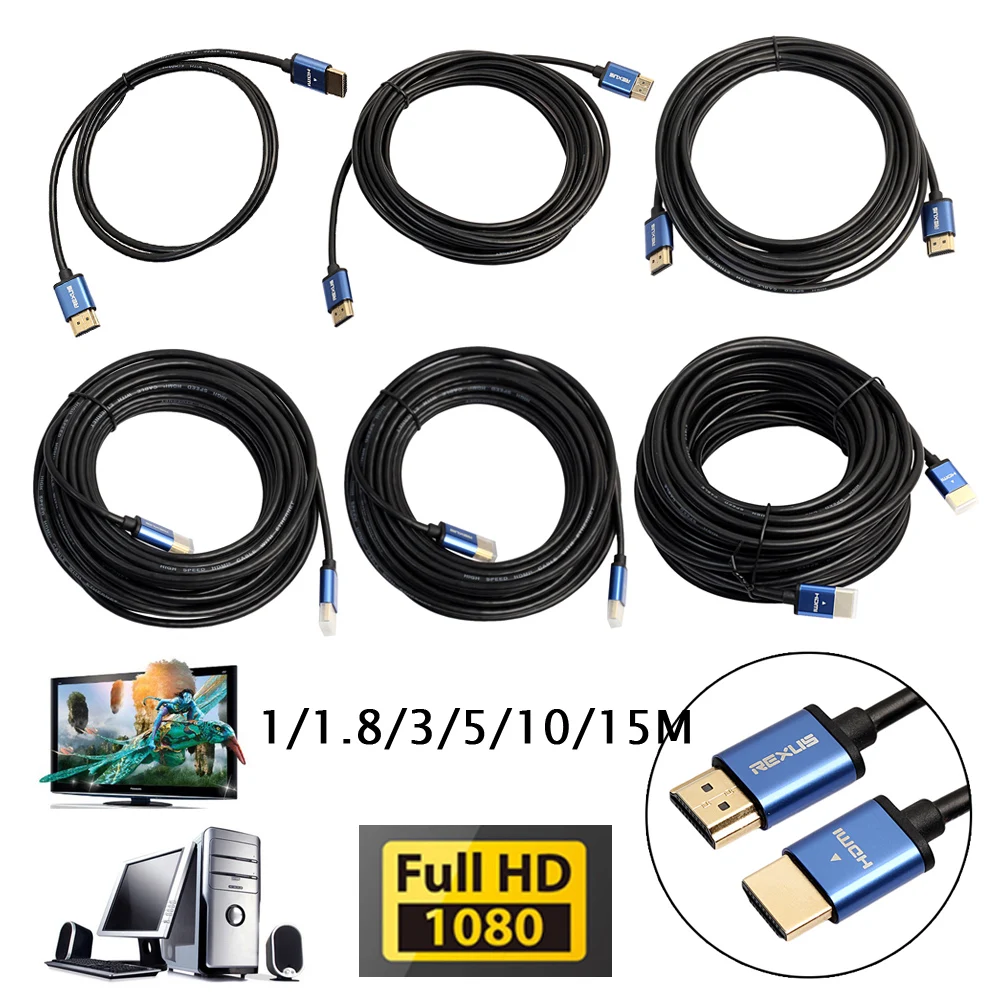 Высокоскоростной 1080p алюминиевый кабель HDMI Мужской к HDMI кабель 3D для HD tv 1 м-15 м аудио кабель HDMI для Xbox 360