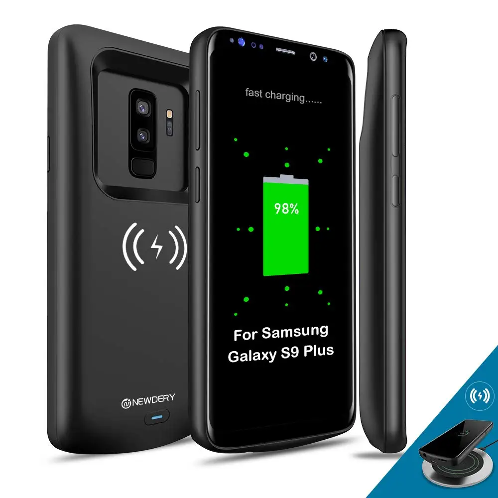Чехол для аккумулятора samsung Galaxy S9 Plus, 5200 мАч, Беспроводная зарядка Qi, совместимый, Расширенный чехол для зарядного устройства для S9 4700 мАч