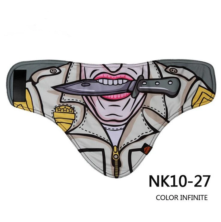 H159 NK10 27 Велосипедное снаряжение новая 3D печать Лыжная велосипедная маска зимняя теплая Защитная флисовая маска для лица Сноуборд капюшон Балаклавы шарф - Цвет: H159 NK10 27