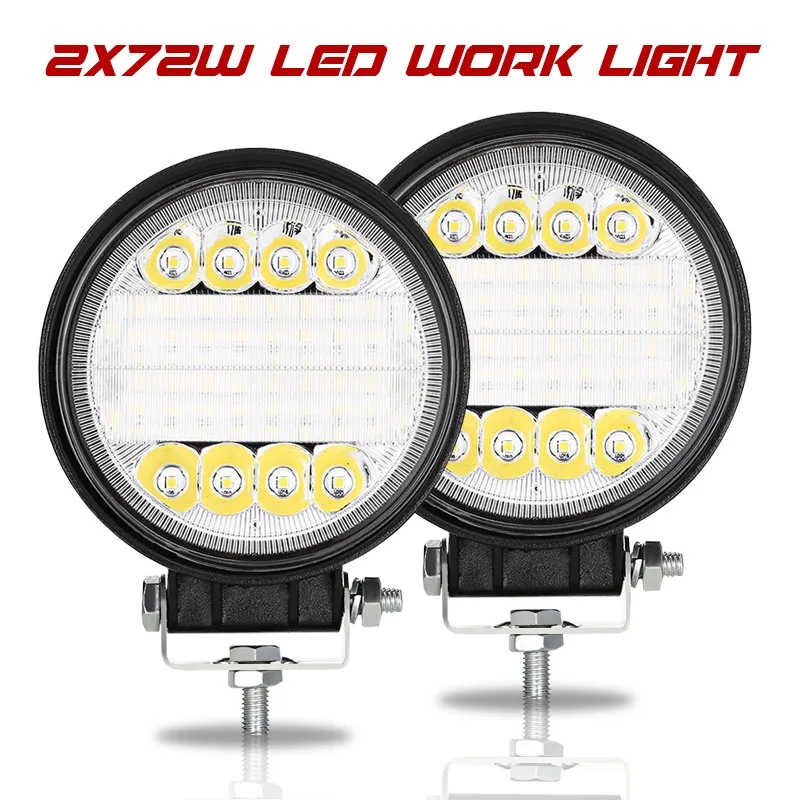 Black 2Pcs lightbar Автомобильный светодиодный рабочий свет бар внедорожный 72 Вт световой луч 4,4 дюймов комбинированный дополнительный противотуманный свет для внедорожника ATV для лодки, для трактора, рабочая световая рампа - Цвет: Black 2Pcs lightbar