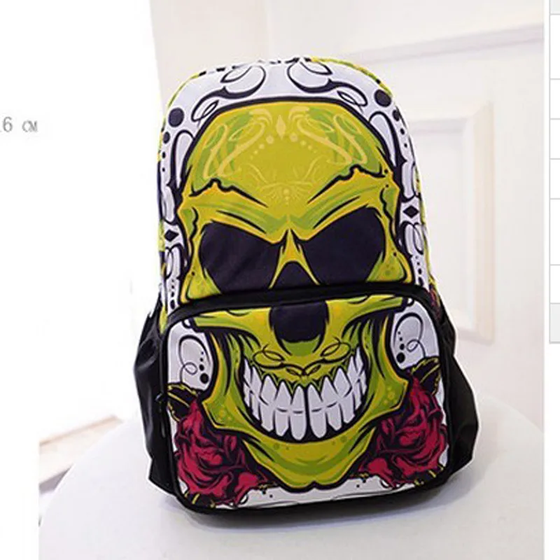 Personality graffiti skull student bag Fashion human skeleton personality Backpacks casual unisex backpack Trend Travel Bag | Багаж и