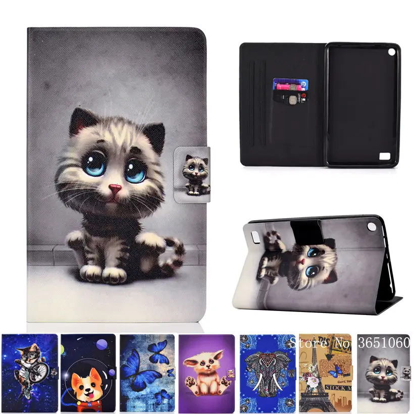 Чехол с милым котом для Amazon Kindle Fire 7 2017 5-го 7-го поколения чехол планшета 2015 Funda