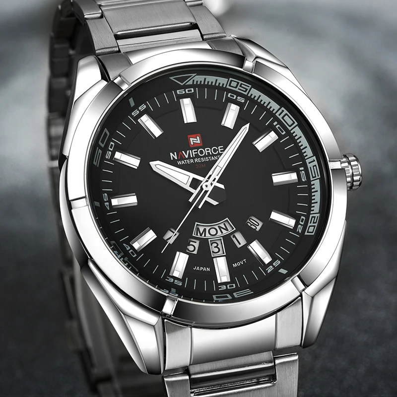 NAVIFORCE Top Brand Luxury Men Casual Fashion Sports Watches Men's Date Clock Full Steel Quartz Wrist watch Relogio Masculino top luxury brand naviforce men full steel sport watches men s quartz analog led clock man military wrist watch relogio masculino