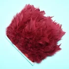 2 млот шлейф винно-красные перья индейки отделка для рукоделия одежда Вечерние ринки декоративные 10-15 см DIY натуральные перья для рукоделия