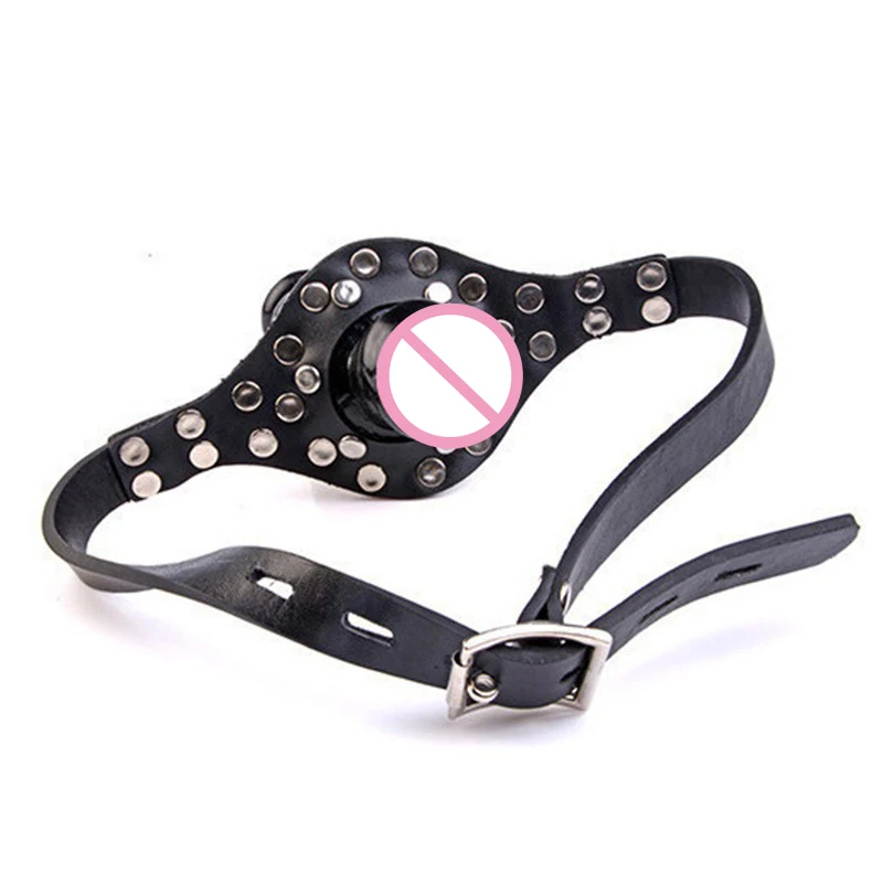 Двойной фаллоимитатор кляп на голову страпон рот Фетиш бондаж пенис жгут