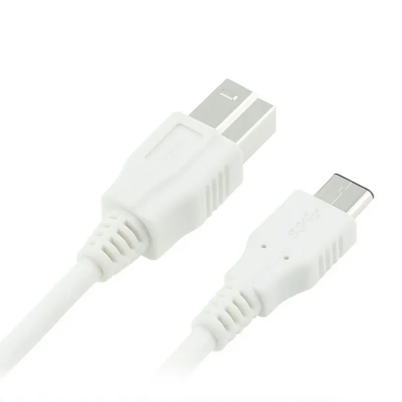 Женский Белый USB 3 1 Тип C Штекерный разъем к Стандартный B кабель для передачи