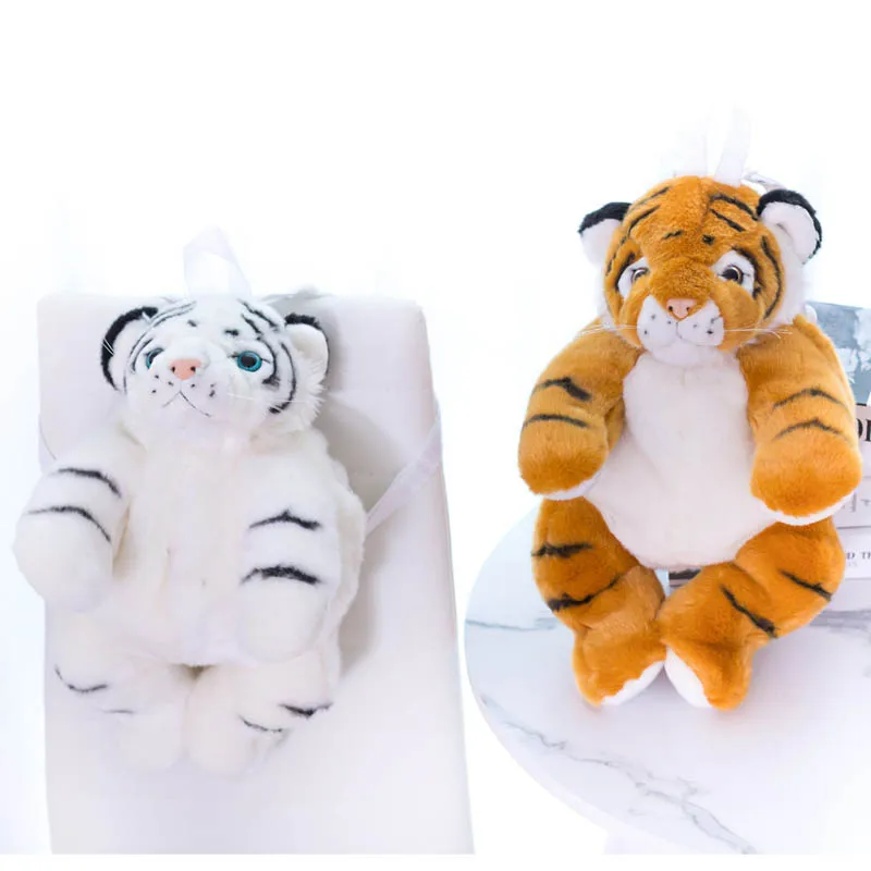 

Nooer Lifelike Tiger Plush Backpack Tiger Soft Doll Plush Shoulder Bag Birthday Children Kids Girls Gift