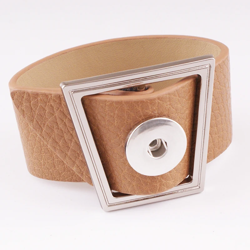 fashion DIY 18mm PU leather Snap button jewelry bracelet GIRLS Women BR2305 | Украшения и аксессуары