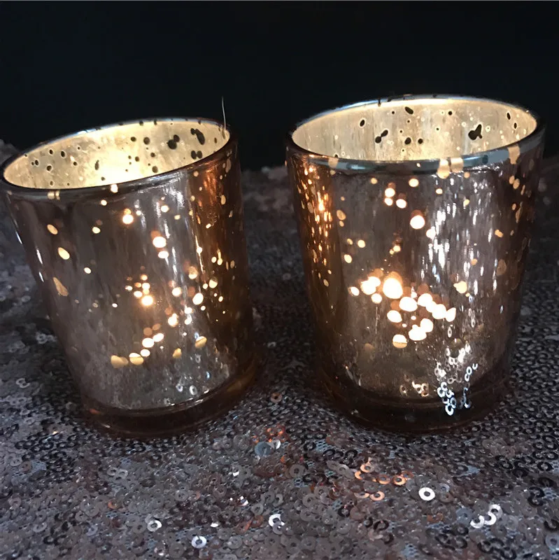 Бесплатная доставка золотой и серебряный стеклянный подсвечник 12 шт./лот 2 5