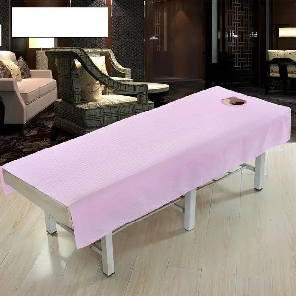 Pink Adeeing хлопок Водонепроницаемый модные Красота салон для spa массажа тела Скатерти покрывало лист с уход за кожей лица отверстие Однотонная одежда - Цвет: Pink