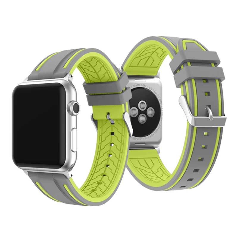 Мягкий силиконовый спортивный ремешок для Apple Watch band 44 мм 40 42 38 Series 5/4/3/2/1 браслет на