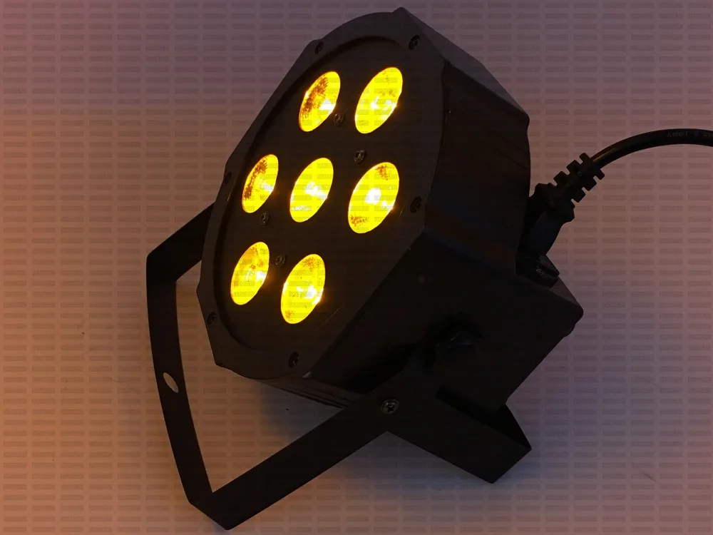 2 шт./лот RGBWA+ УФ светодиодный par 7x12 w 6 в 1 falt номинальной в/Out разъем dmx512 профессиональное сценическое освещение оборудования