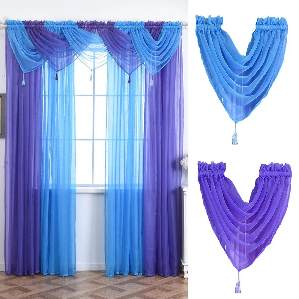 Вуаль занавески все цвета пелмет балдахин сетка тюль вуаль swag для гостиной