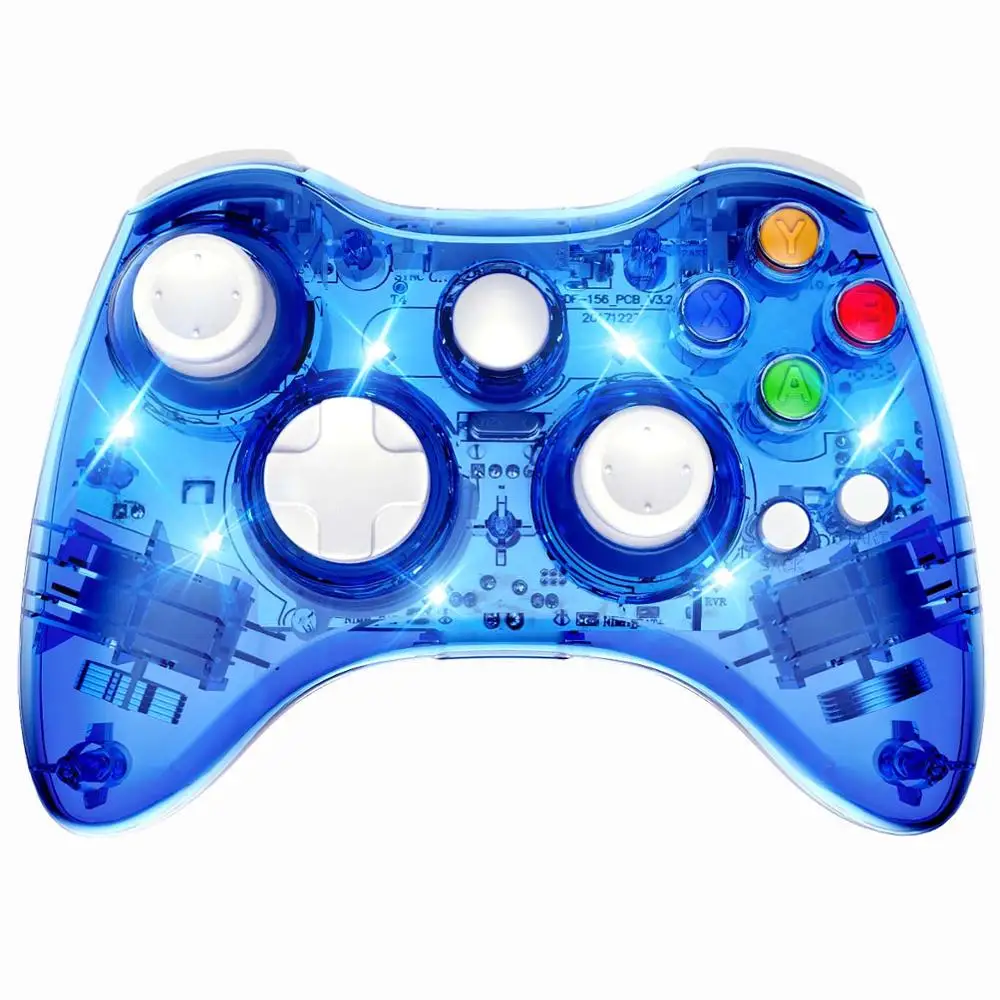 Bluetooth беспроводной джойстик для Xbox 360 геймпад джойстик для Xbox 360 контроллер Win7/8 Win10 ПК игровой джойстик для Xbox360 - Цвет: transparent Blue