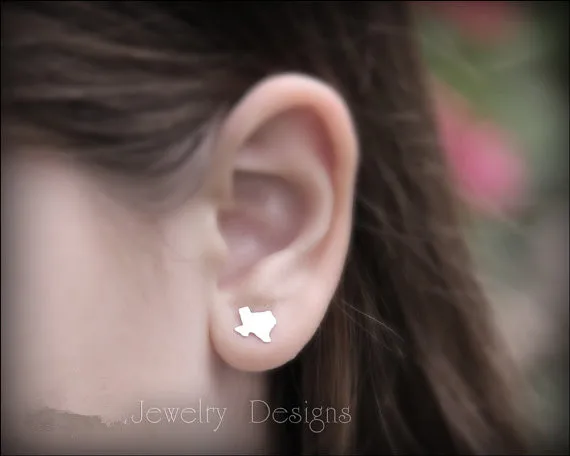 30 пар маленькие простые серьги-гвоздики с контур штата Техас США карта штат