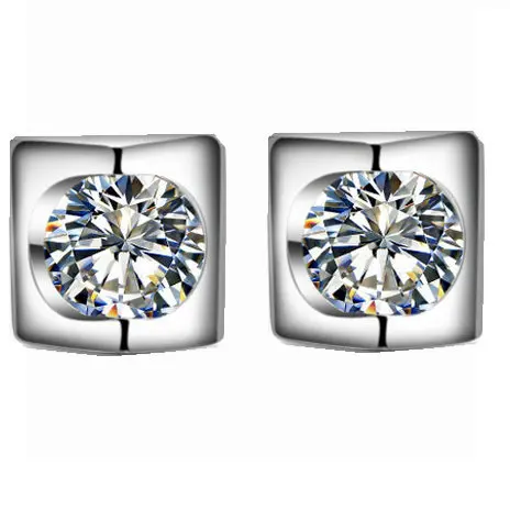 0.3Ct Round Cut Certified NSCD lovely Diamond Stud Earring Genuine 925 Sterling Silver Platinum Plated Girfriend Gift | Украшения и