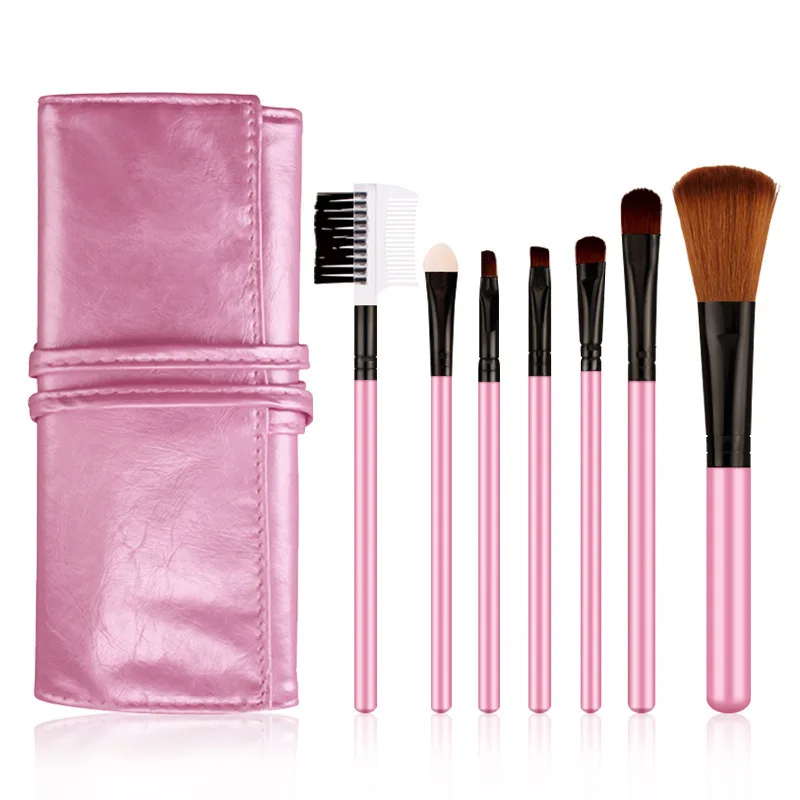 

Wholesale 100sets of 7Pcs Makeup Brush Set Face Powder Foundation Blush Lip Brushes Beauty Eyelash Eye Shadow Eyebrow Brush Comb