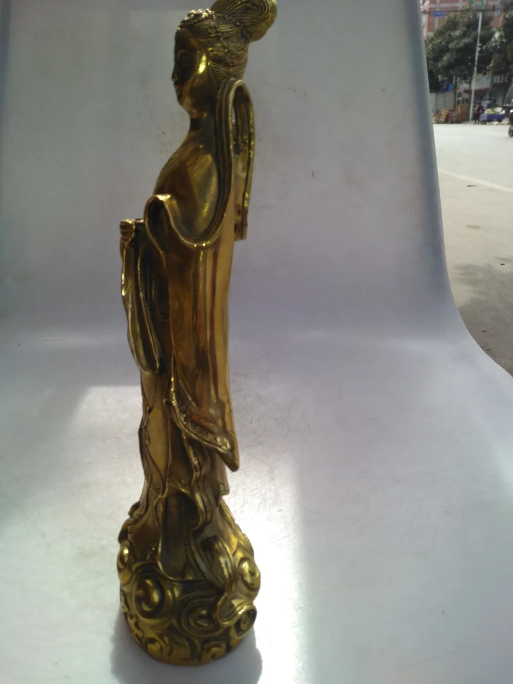 Chinese hand carved brass nine day mysterious female sculpture art collection | Дом и сад