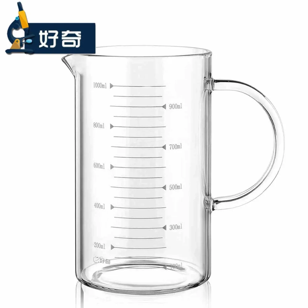 

1000ml glass handle bezel beaker high-borosilicate high-temperature thickening with the heat of the chemical test cup