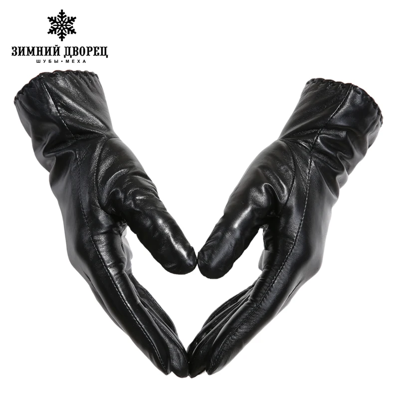 Натуральные кожаные перчатки Осень и зима женские короткие женщины ЗИМНИЙ