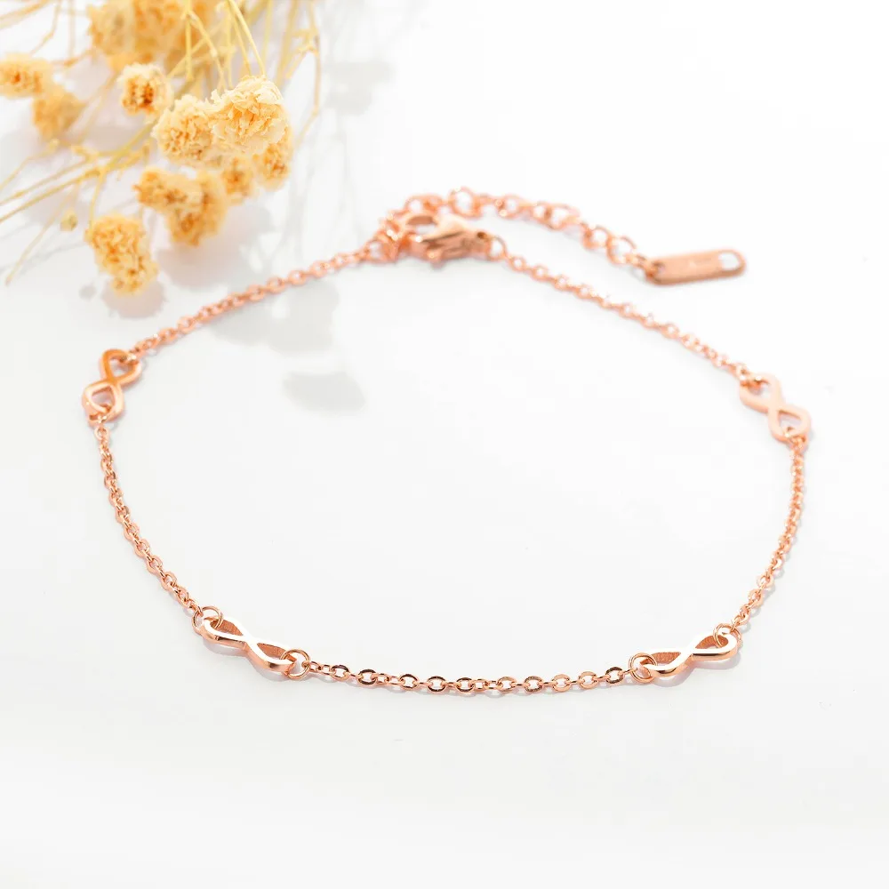 Модные очаровательные браслеты из нержавеющей стали с бесконечным символом для