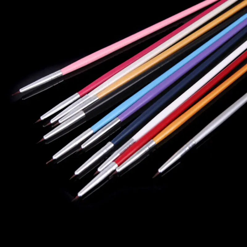 Colorful 12pcs Nail Art Brush Tiny Acrylic Tips Liner Painting Drawing Pen Tools | Красота и здоровье