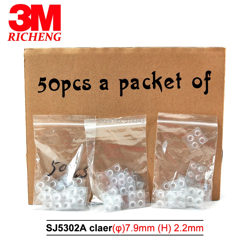 

Защитная лента 3M Bumpon SJ5302A 3M, Прозрачная силиконовая резина с точками/верхней частью, силиконовая резиновая прокладка, лента 3M, 50 шт.