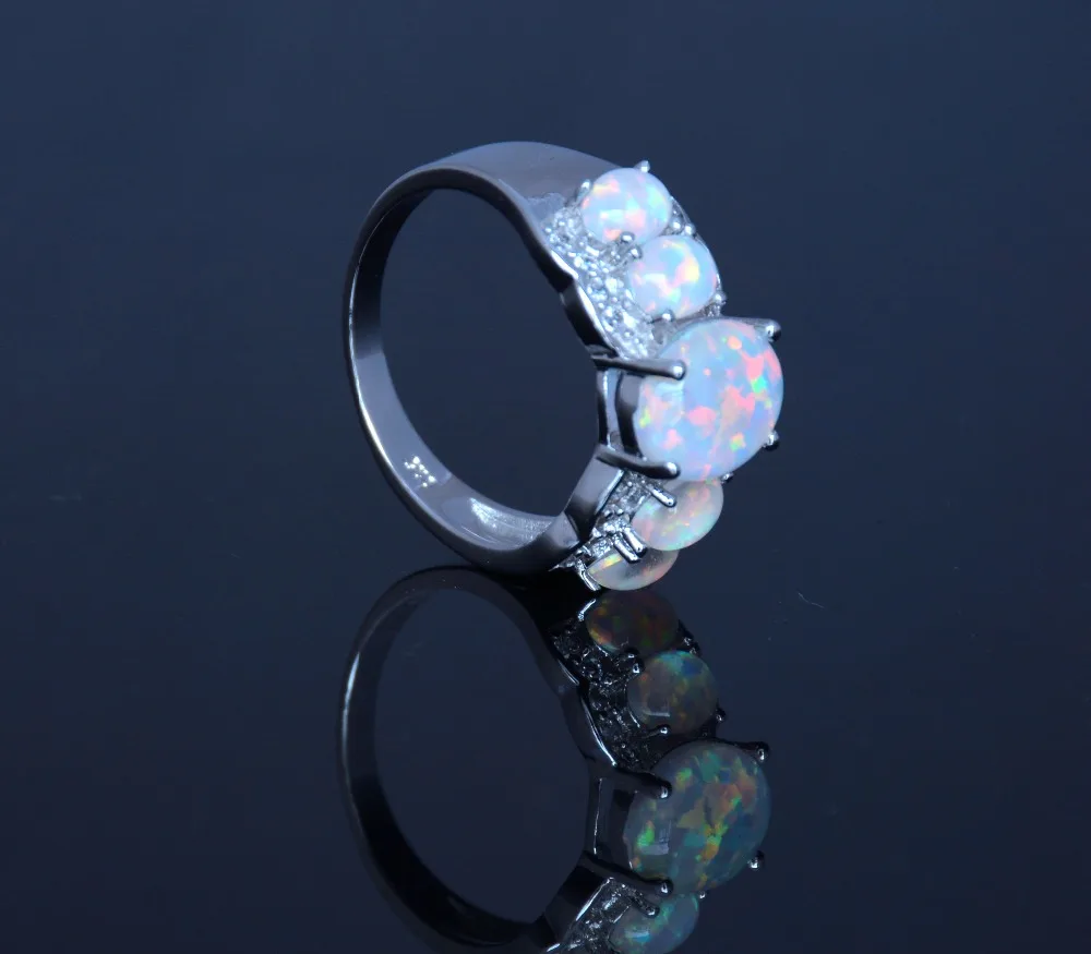 Белые кольца с огненным опалом для женщин|ring treatment|jewelry fashion ringsring holder jewelry |