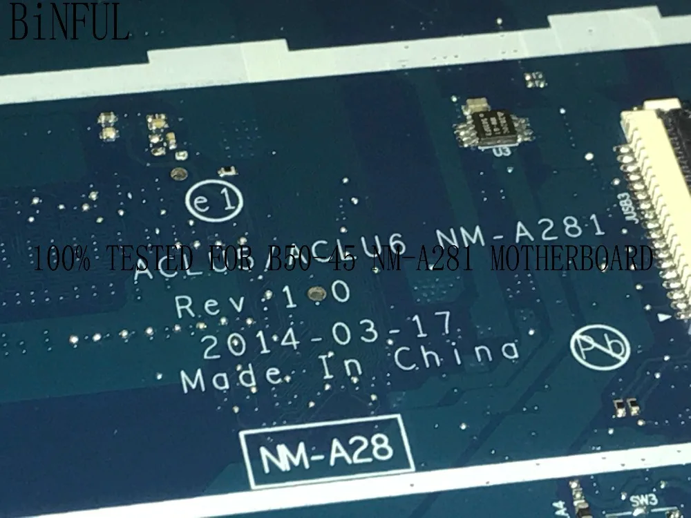 BiNFUL stock 100% NEW ACLU5 / ACLU6 NM A281 для LENOVO G50 45 материнская плата ноутбука встроенный