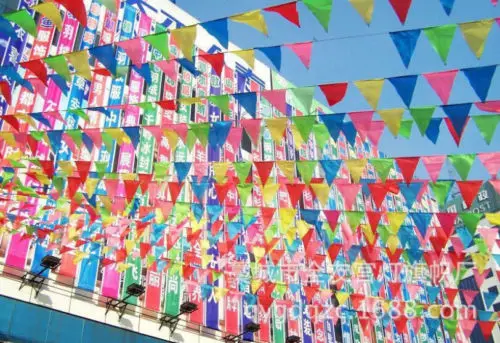 10 м многоцветный треугольник гигантский флаг Bunting гирлянда подвески-вымпелы